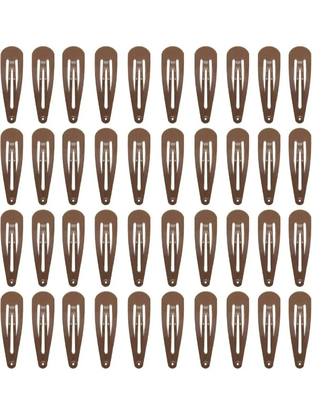 40 Brown Metal Snap Hair Clips - 2 Inch Barrettes for Women’s Accessories, 40
